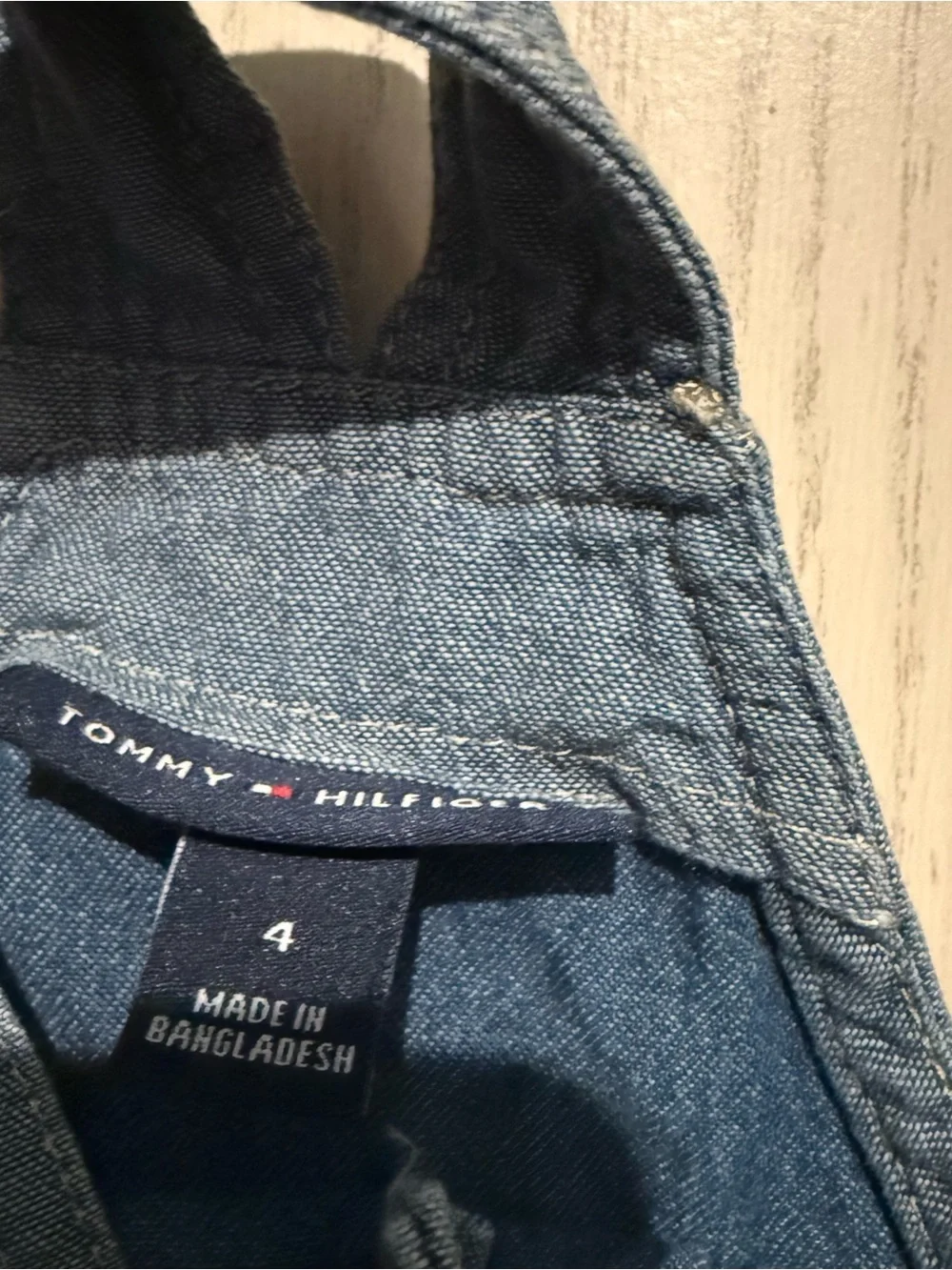 Tommy Hilfiger Girls Patriotic Denim Overall Jumper Dress Size 4